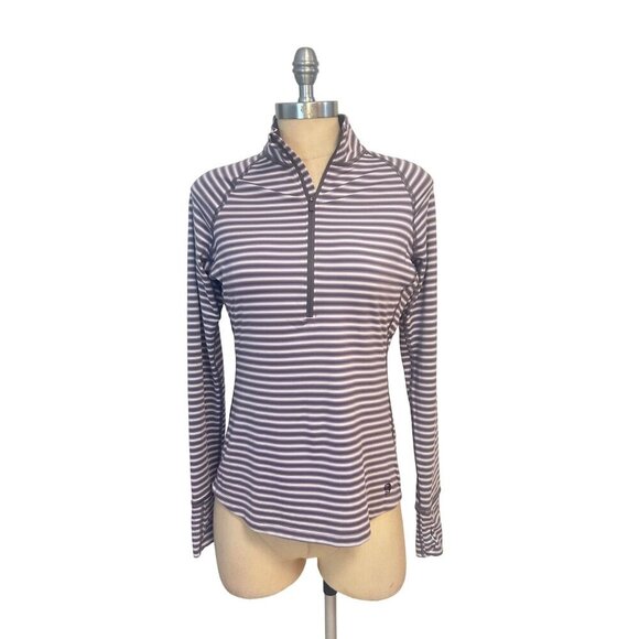 Mountain Hardwear Butterlicious Stripe 1/2 Zip Top Light Purple Striped Small - Picture 1 of 5